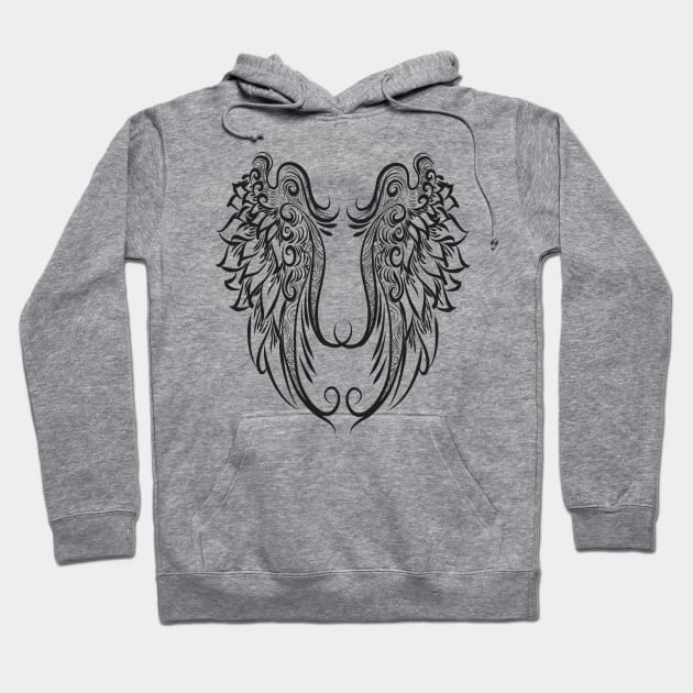 Angel Wings Back Print Wings Hoodie TeePublic